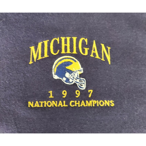 Vintage Michigan Wolverines Footbal 1997 National Champions Polo Shirt Mens XL - Picture 2 of 6
